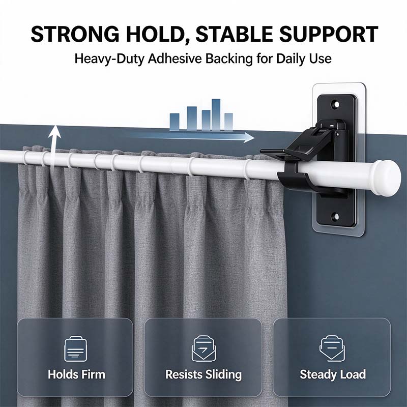 6 pack no drill curtain rod brackets self adhesive multifunctional acrylic gel rod holder hooks landing 06