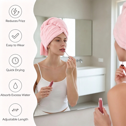 🏆Extra-Thick Microfiber Hair Drying Towel Cap Set, Super Absorbent Quick-Dry Hair Wrap 🧖‍♀️