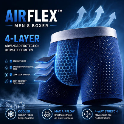 Premium Leakproof Ice Silk Mesh Men's Boxer Briefs