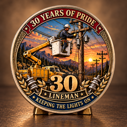 ⚡ Lineman 30 Years of Pride Commemorative Challenge Coin