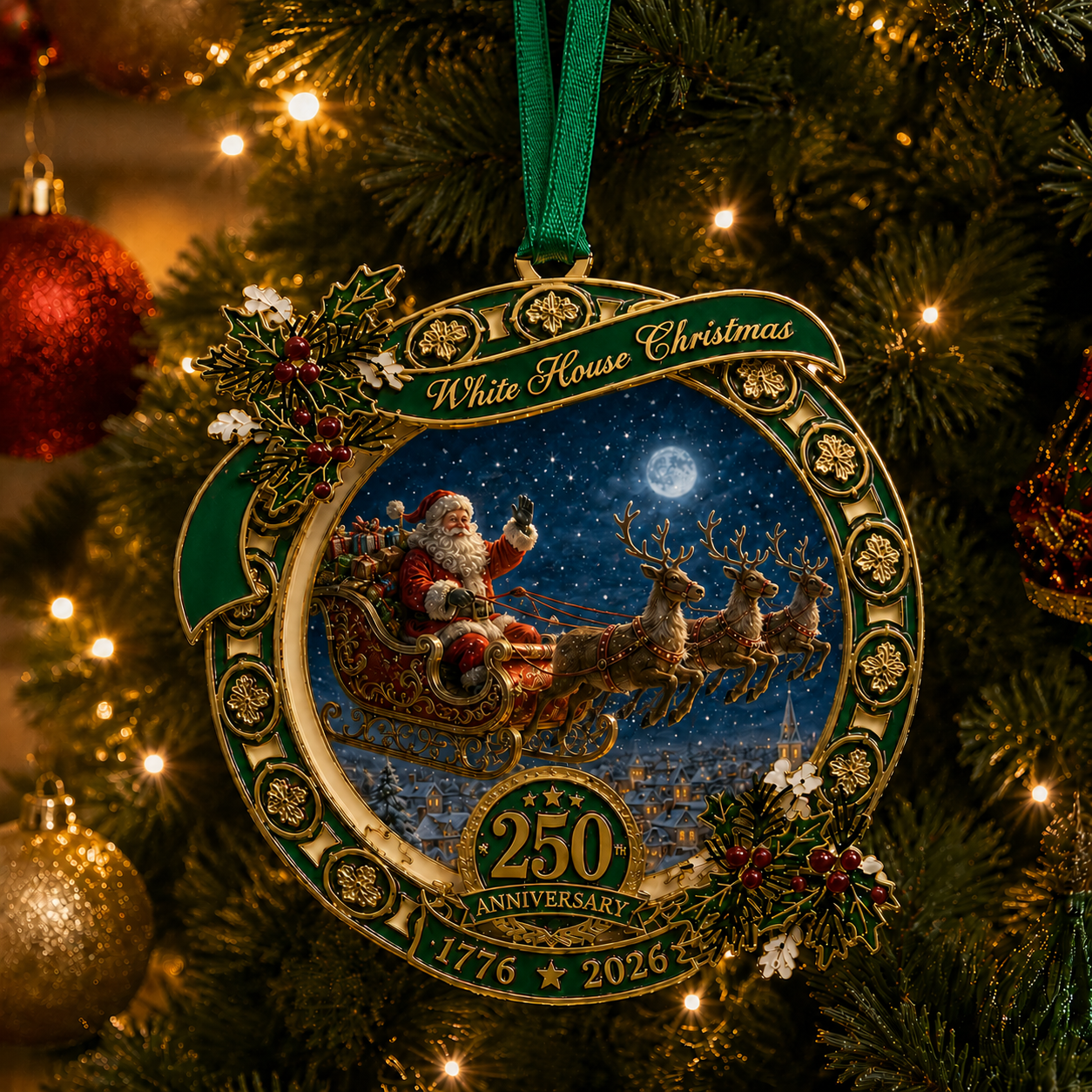 ✨250th Anniversary Edition Santa's Sleigh Scene Ornament