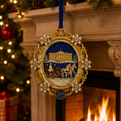 🔥White House Snowy Christmas Night Commemorative Ornament