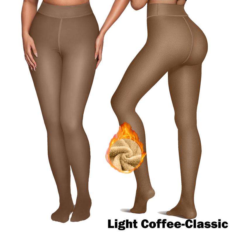 Women Fleece Lined Tights Body Slimming Leggings Sheer Fake Translucent 🖤