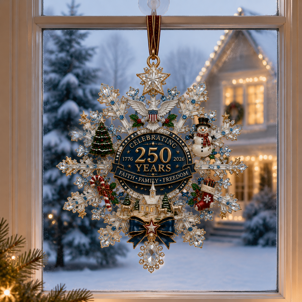 ✨Shimmering Silver Christmas Commemorative Snowflake Ornament