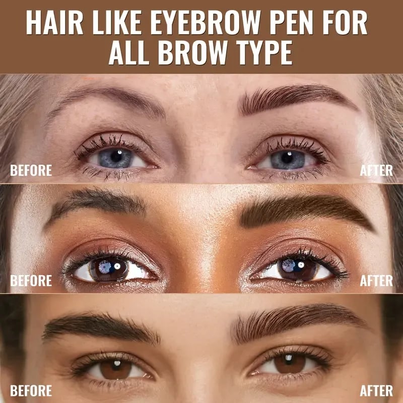 ✏️Original 4D Brush Tip Waterproof 2-in-1 Dual-Ended Eyebrow Pen