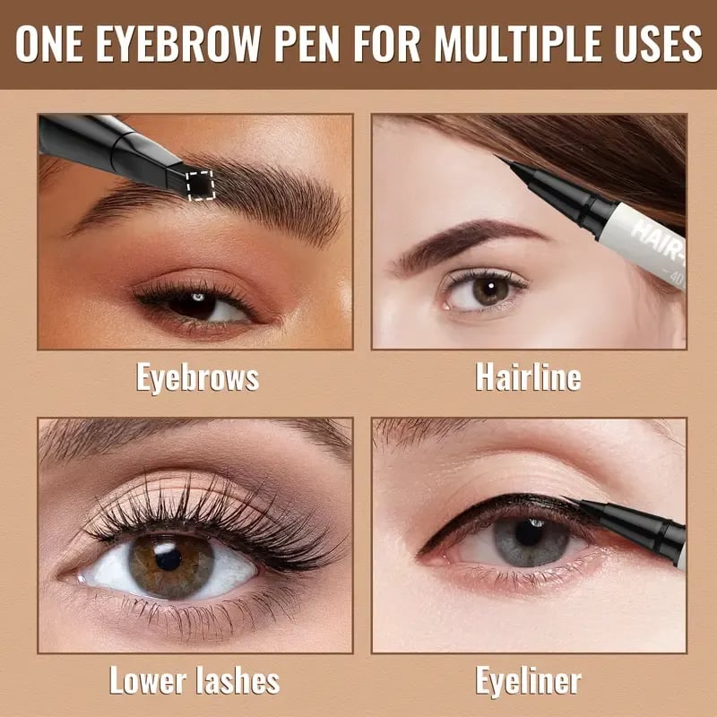 ✏️Original 4D Brush Tip Waterproof 2-in-1 Dual-Ended Eyebrow Pen