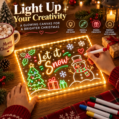 Creative Rewritable Acrylic LED Message Board 🎨 (set come with 7 Pens)