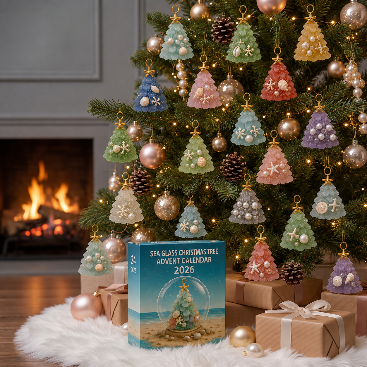 ✨Sea Glass Christmas Tree Ornament Advent Calendar