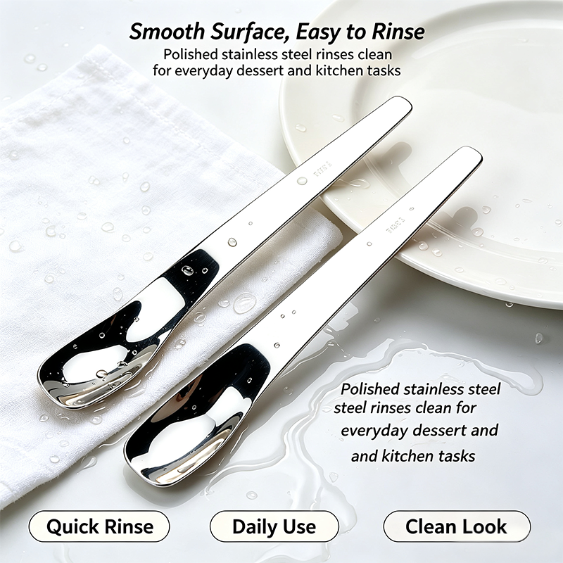 316l stainless steel dessert spade spoon mirror polished thick multi purpose spoon landing 08