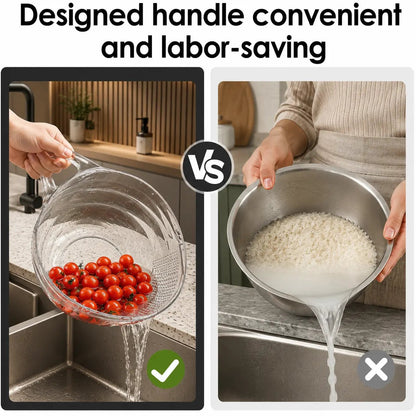 Aesthetic Multifunctional Rice Strainer Basket with Handle