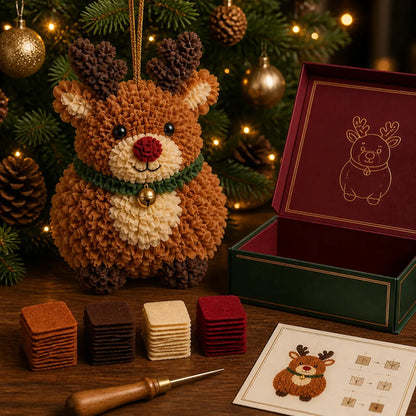 ⏳ Last Day 49% OFF – 🎄Beginner-Friendly 3D Fabric Poke Christmas Ornament DIY Kit Collection | Complete Kit with Pre-Cut Fabrics, Stuffed Felt Base, Poking Tool & Step-by-Step Guide Included 💕