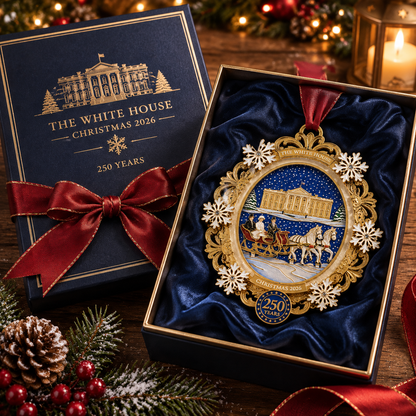 🔥White House Snowy Christmas Night Commemorative Ornament