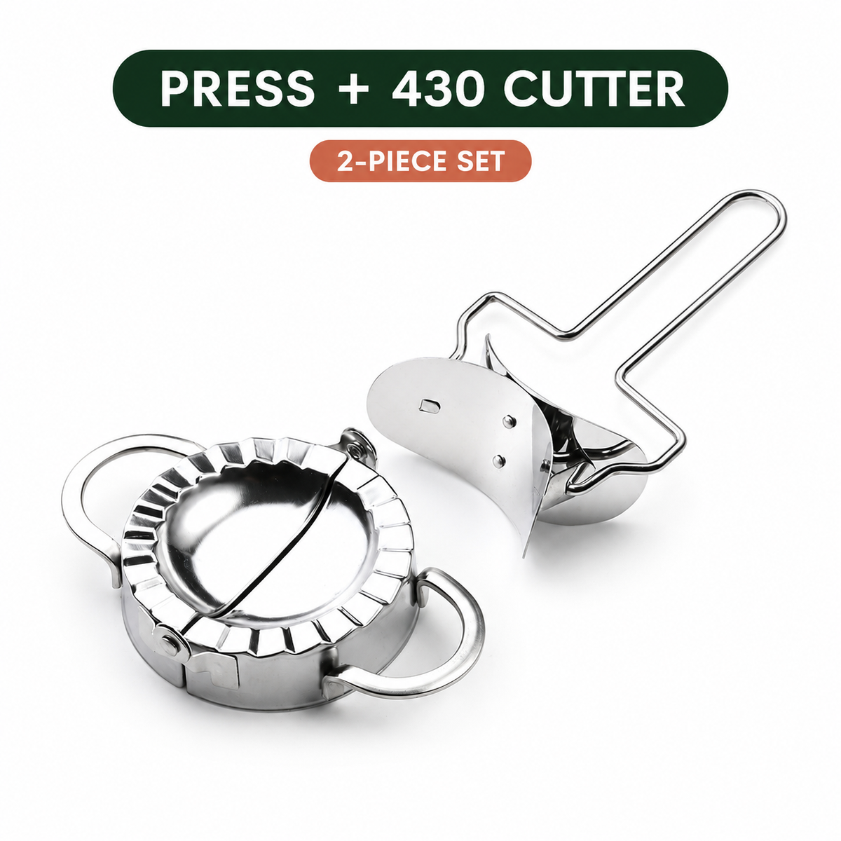 🥟 Stainless Steel Dumpling Maker & Dough Cutter Set – Roll, Fill, Press & Seal with Ease