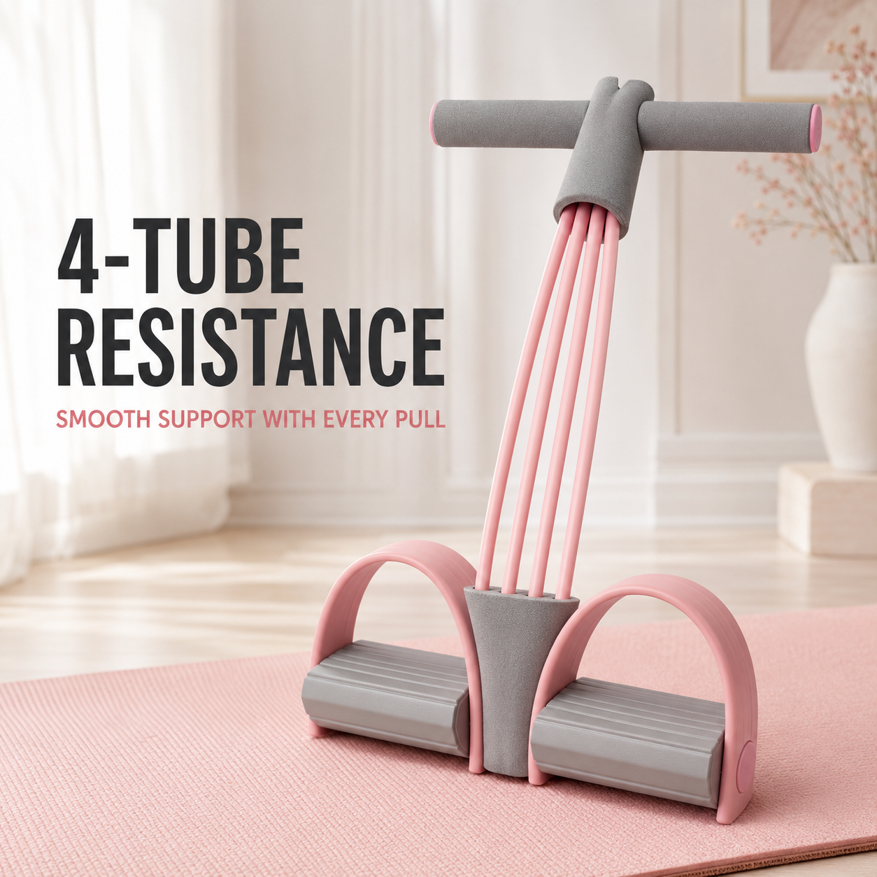 💪 4-Tube Pedal Resistance Trainer – Full-Body Home Workout