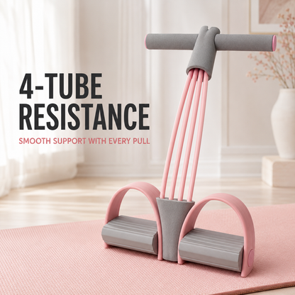 💪 4-Tube Pedal Resistance Trainer – Full-Body Home Workout