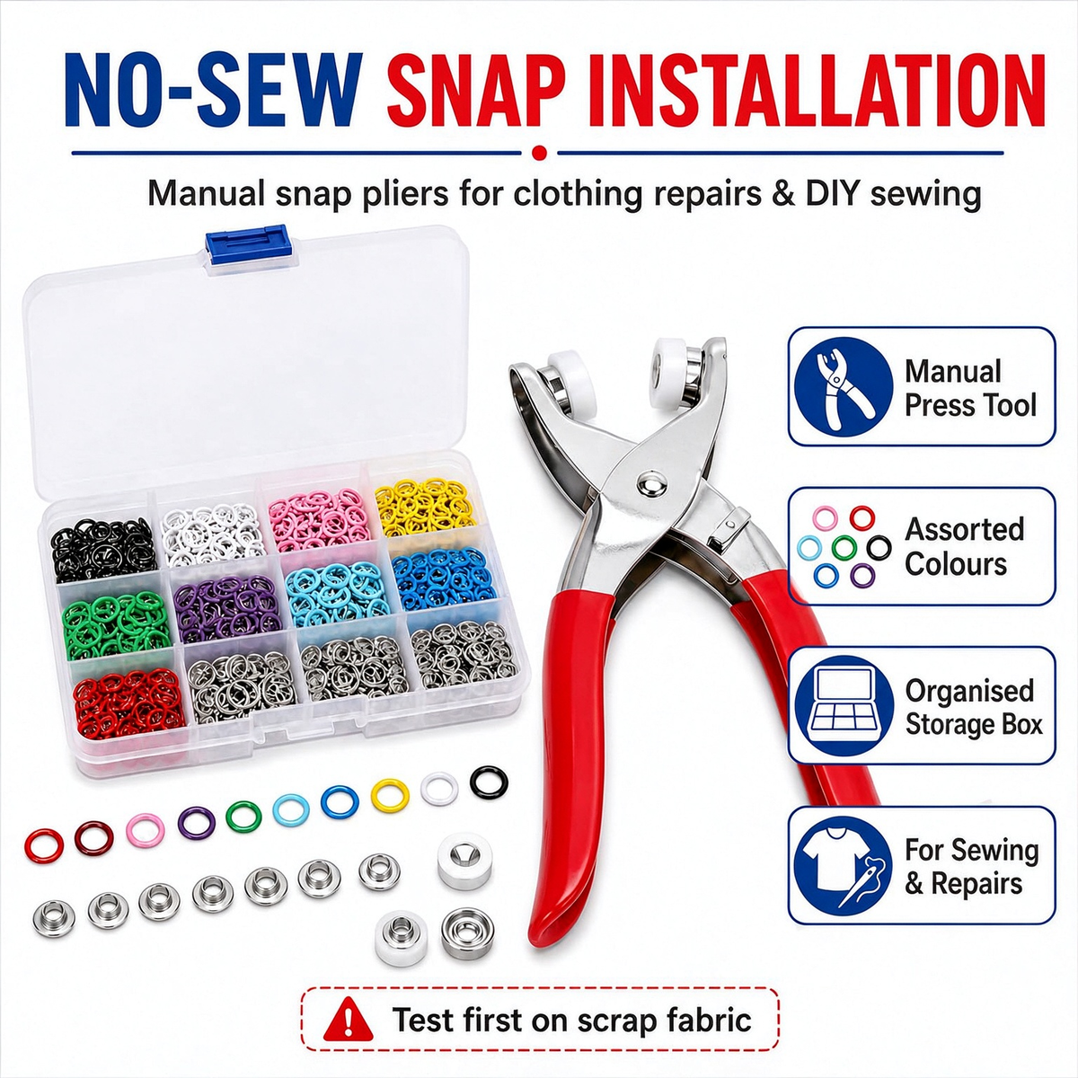 Including 100pcs Invisible Colored Metal Buckle & 1 Count Manual Pressure Pliers 🔧