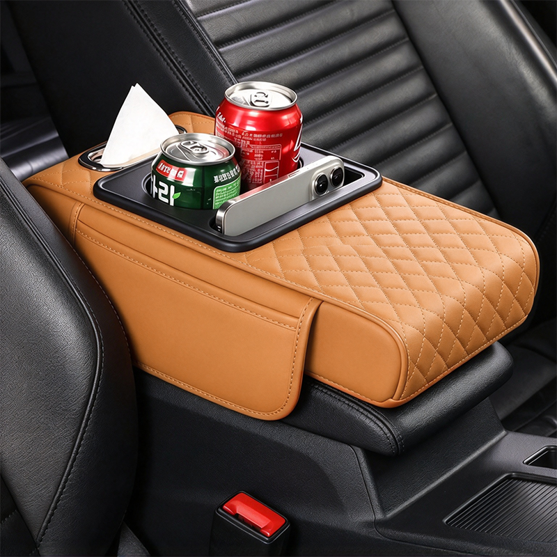 Multifunctional Car Armrest Box Cushion with Built-in Storage Bag🚙
