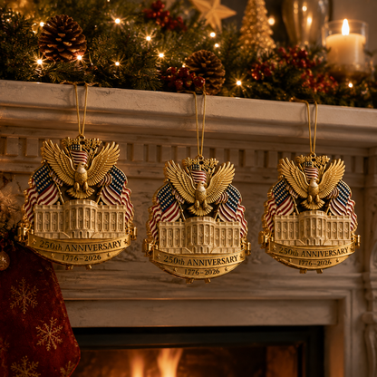 ✨250th Anniversary Gold Eagle White House Christmas Tree Ornament
