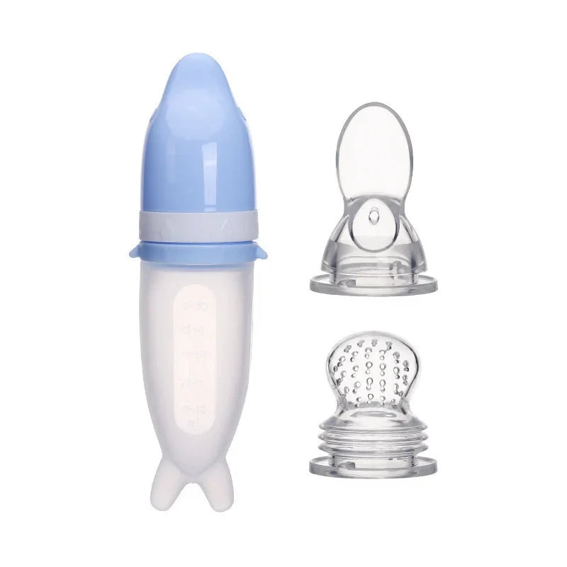 🎁Silicone Baby Feeding Bottle With Soft Spoon, 50ml