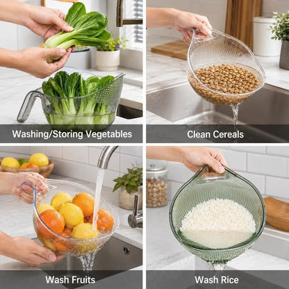 Aesthetic Multifunctional Rice Strainer Basket with Handle