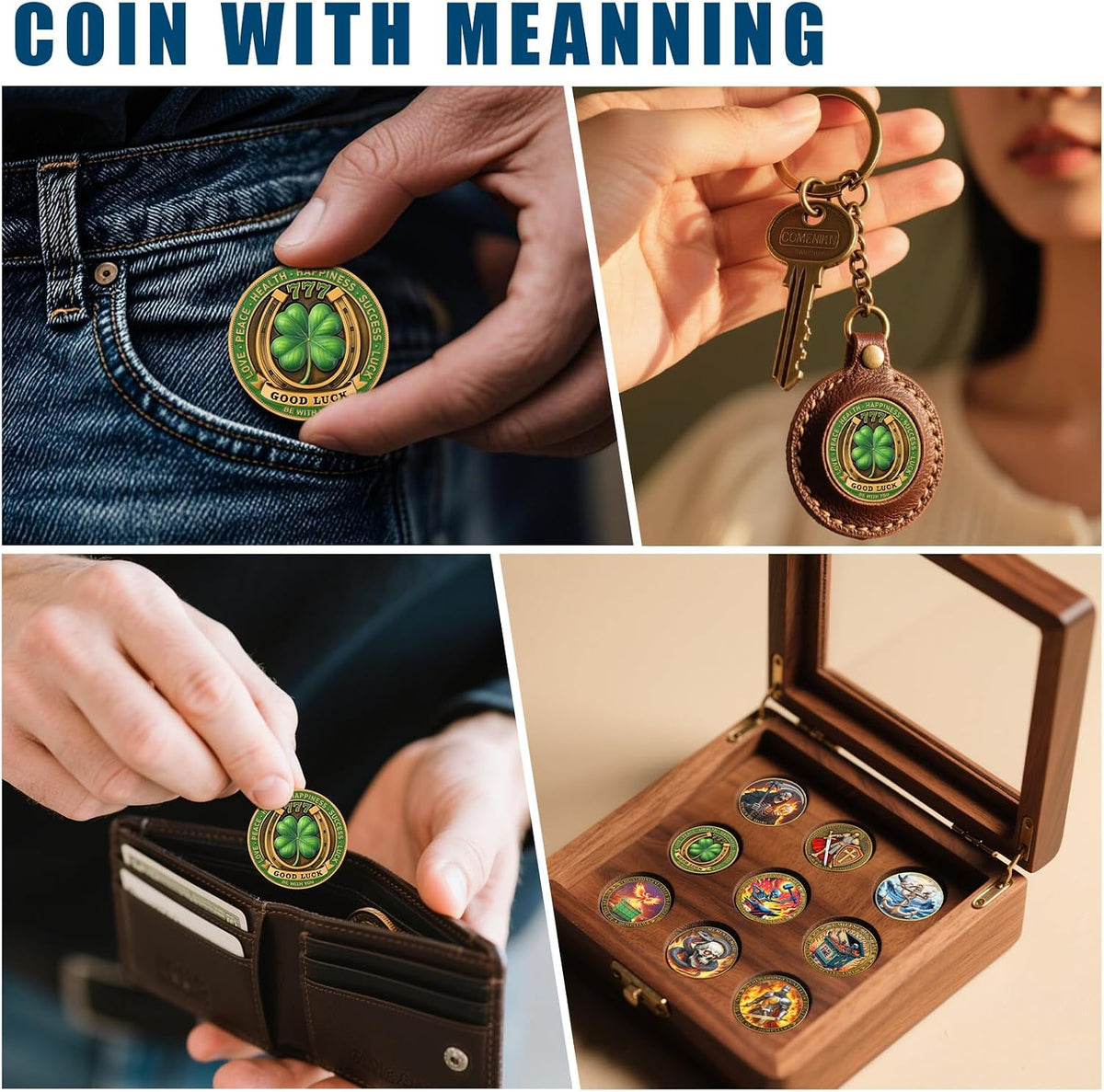 🏆Lucky Elephant Coin with 4-Leaf Clover