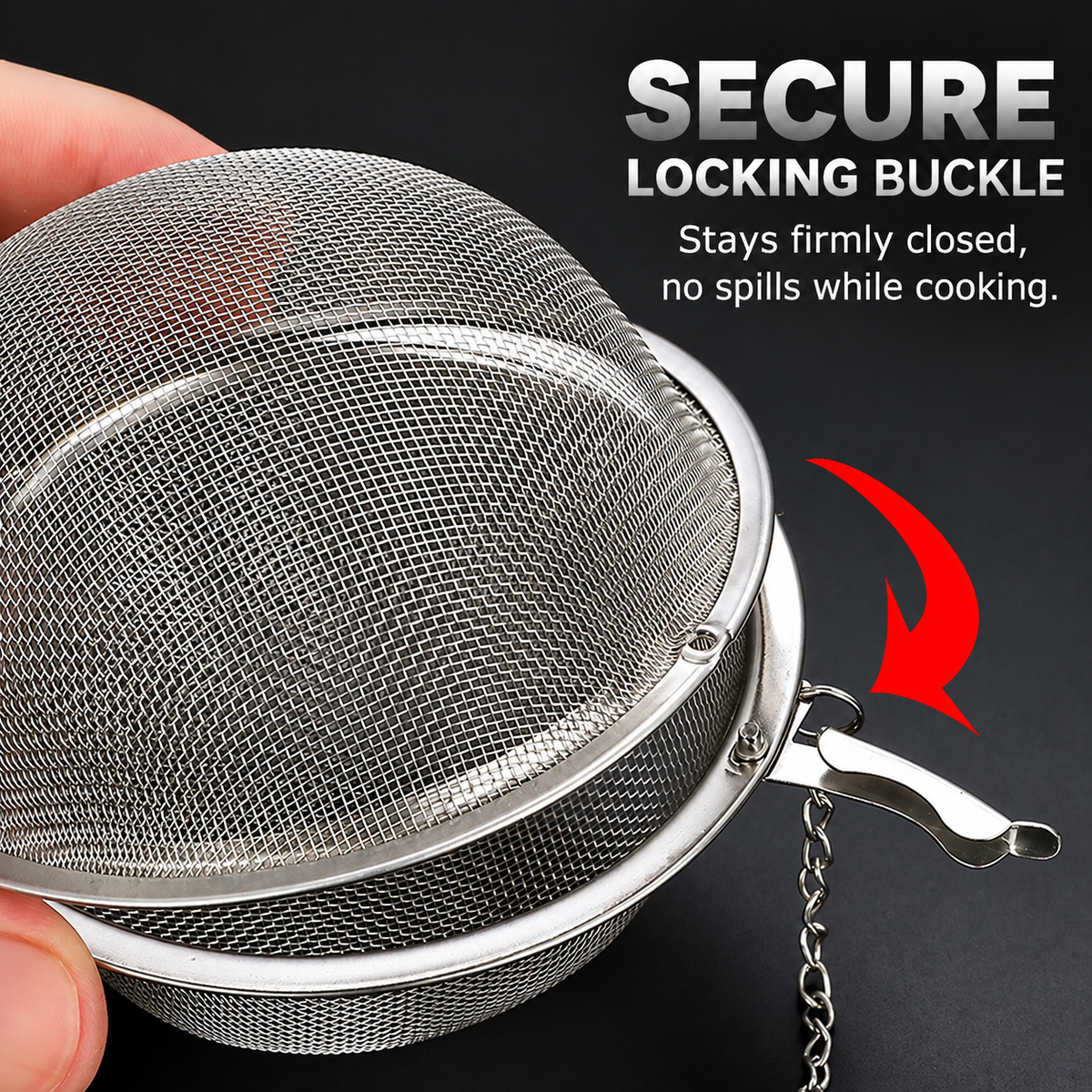 🍵🔗Stainless steel spice balls with chain - suitable for soups, broths, stews, seasonings, and cooking