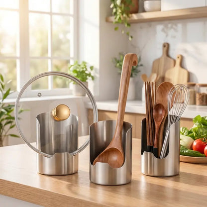 ✨LAST DAY 49% OFF 🍴Stainless Steel Utensil Organizer | Keep Your Kitchen Counter Clean & Stylish