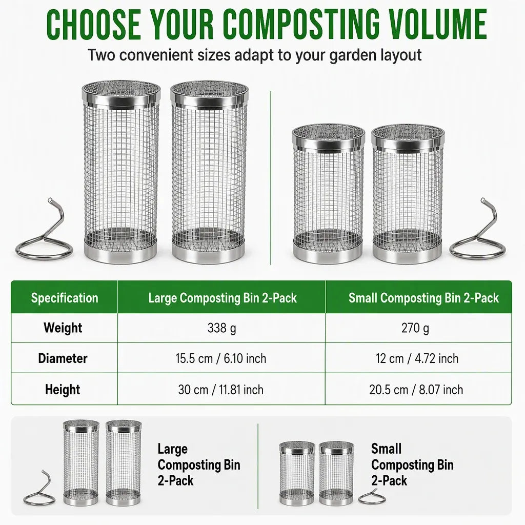 Stainless Steel Worm Composting Tube for Gardens