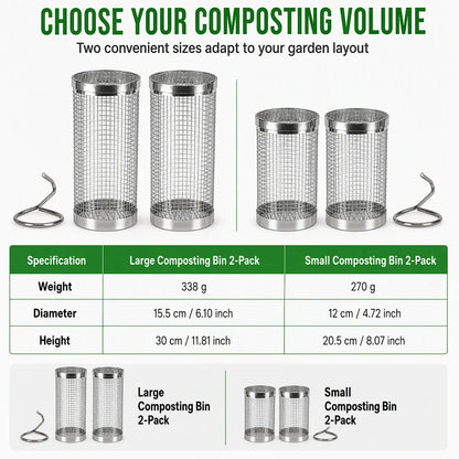 Stainless Steel Worm Composting Tube for Gardens