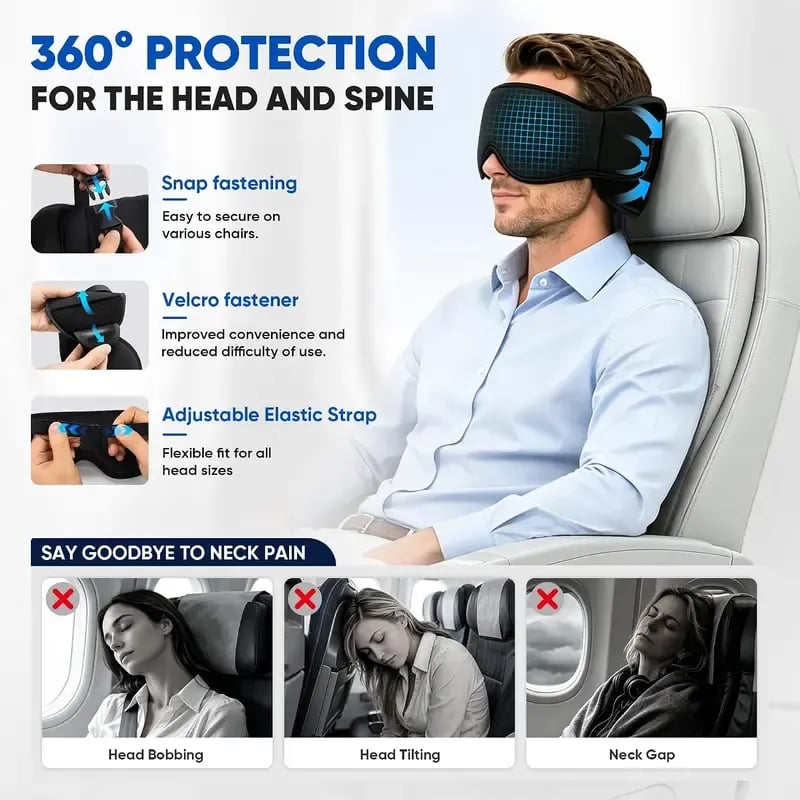 3-in-1 Airplane Sleep Support Travel Essentials for Comfort, Portable Sleep System