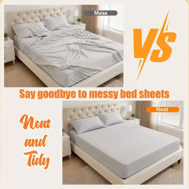 4 pack heavy duty bed sheet clips locking mattress corner holders landing 05