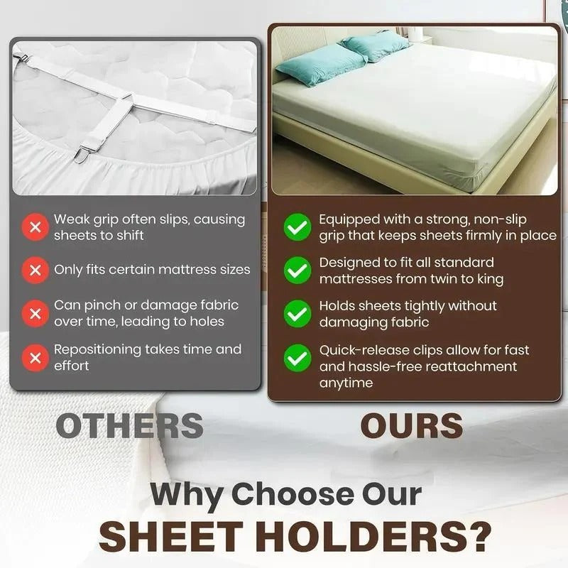 4 pack heavy duty bed sheet clips locking mattress corner holders landing 07