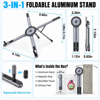 3-in-1 Magnetic Foldable Laptop Stand