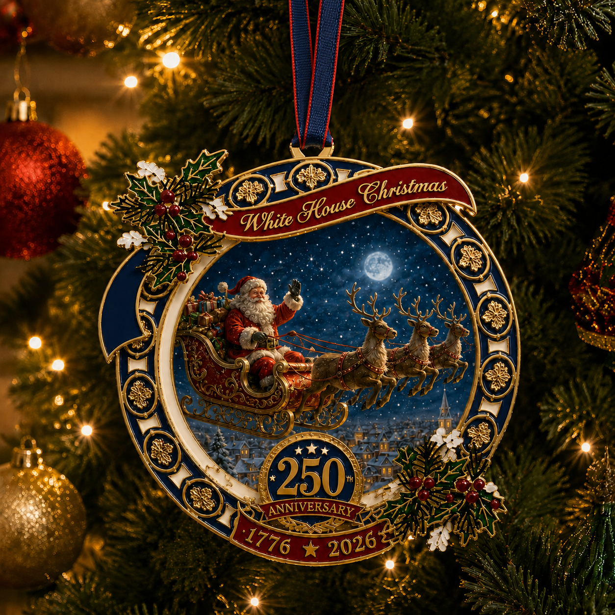 ✨250th Anniversary Edition Santa's Sleigh Scene Ornament