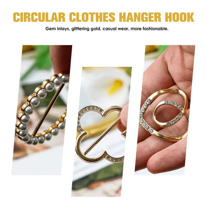 4 Counts Women's Fashion Metal Shirt Clips, Shape-Including Round and Heart Designs 👔
