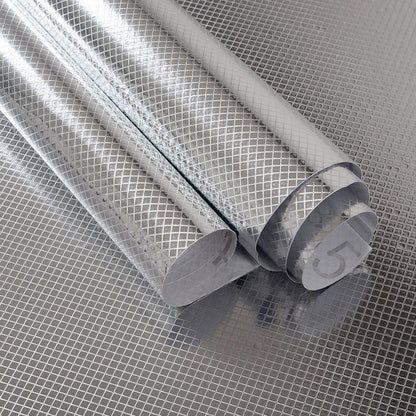 Kitchen Waterproof Oil Proof Aluminum Foil Sticker, Silver Texture Peel🧽