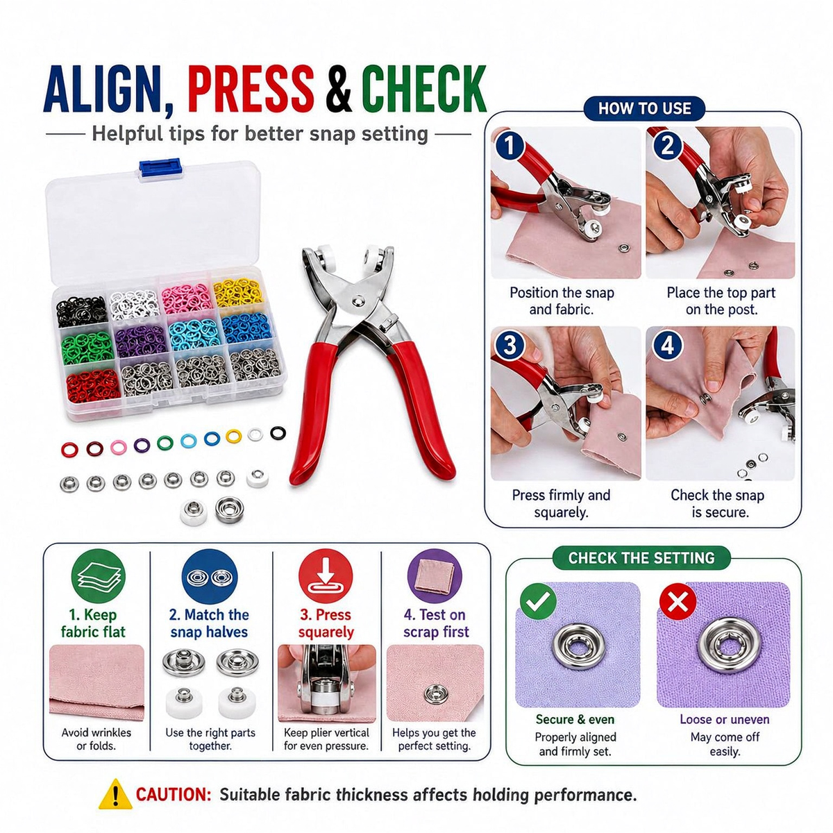 Including 100pcs Invisible Colored Metal Buckle & 1 Count Manual Pressure Pliers 🔧
