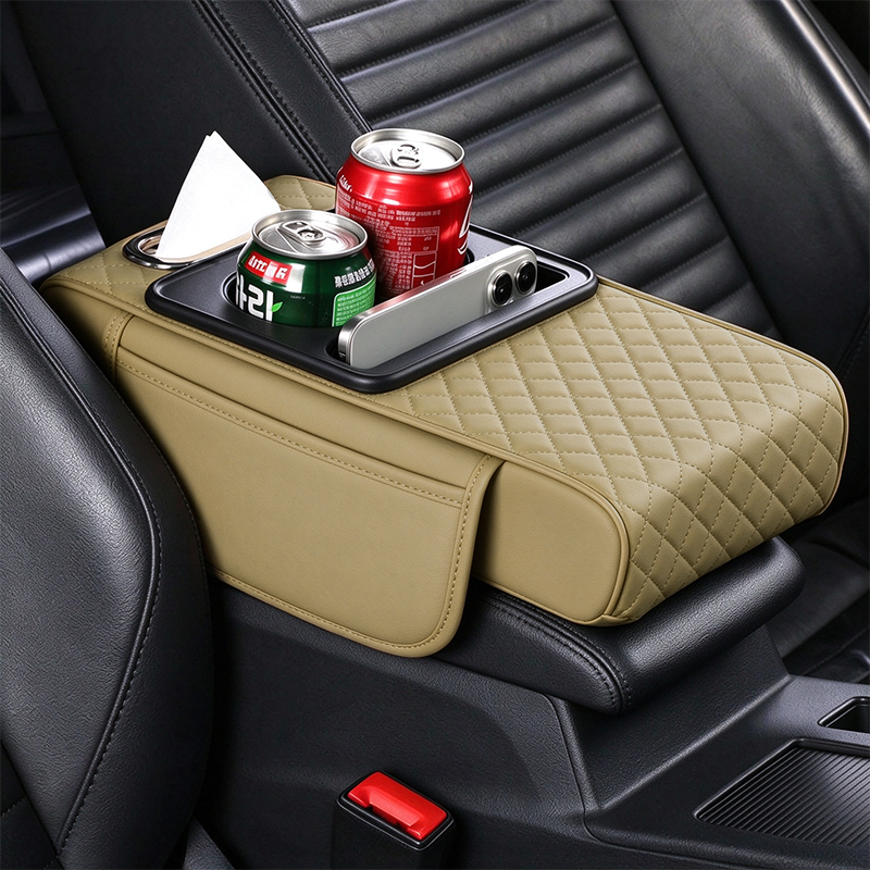 Multifunctional Car Armrest Box Cushion with Built-in Storage Bag🚙