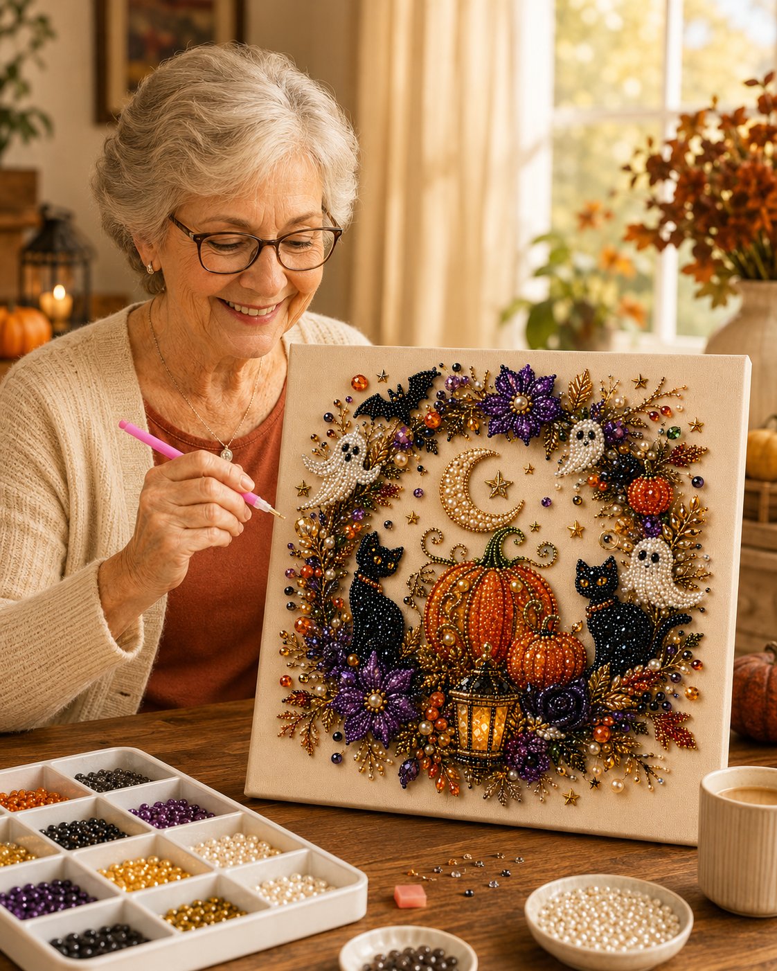 🎃✨Halloween DIY Pearl Art Craft Making Kit