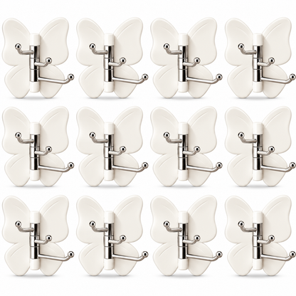 6-Pack Rotating Butterfly Adhesive Wall Hooks – No-Drill Towel & Key Organizer