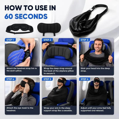 3-in-1 Airplane Sleep Support Travel Essentials for Comfort, Portable Sleep System