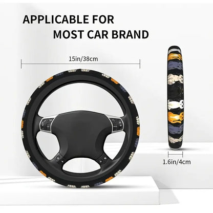 Cute Cat Pet-Themed Pattern, Single-Pack Car Steering Wheel Cover 🐾