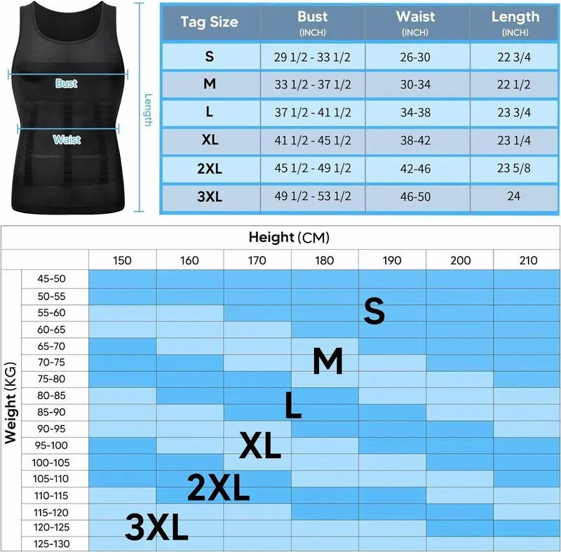 Men Round Neck Compression Tank Top,Men Shaping Vest,Men Sleeveless Shirt Shapewear💪 ✨