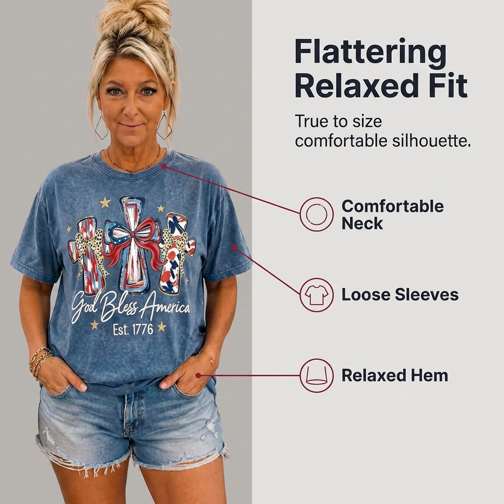 ⭐ God Bless America Women T-Shirt - Vintage 250th Anniversary USA Gift Tee🎆