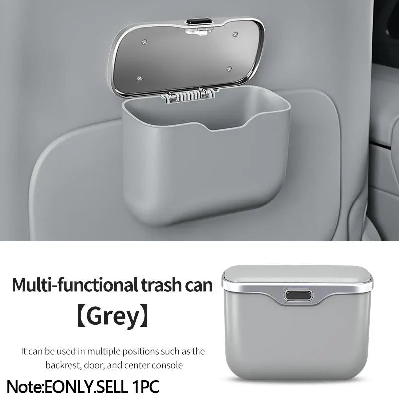 🔥Multifunctional Car Trash Can (Push-to-Open Lid) – Hanging Bin for Dry & Wet Waste (Waterproof & Drop-Resistant)💎