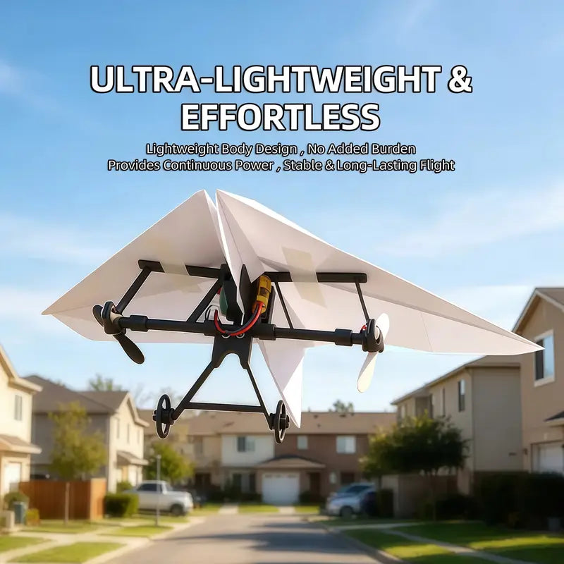 rc powered paper airplane kit landing 01