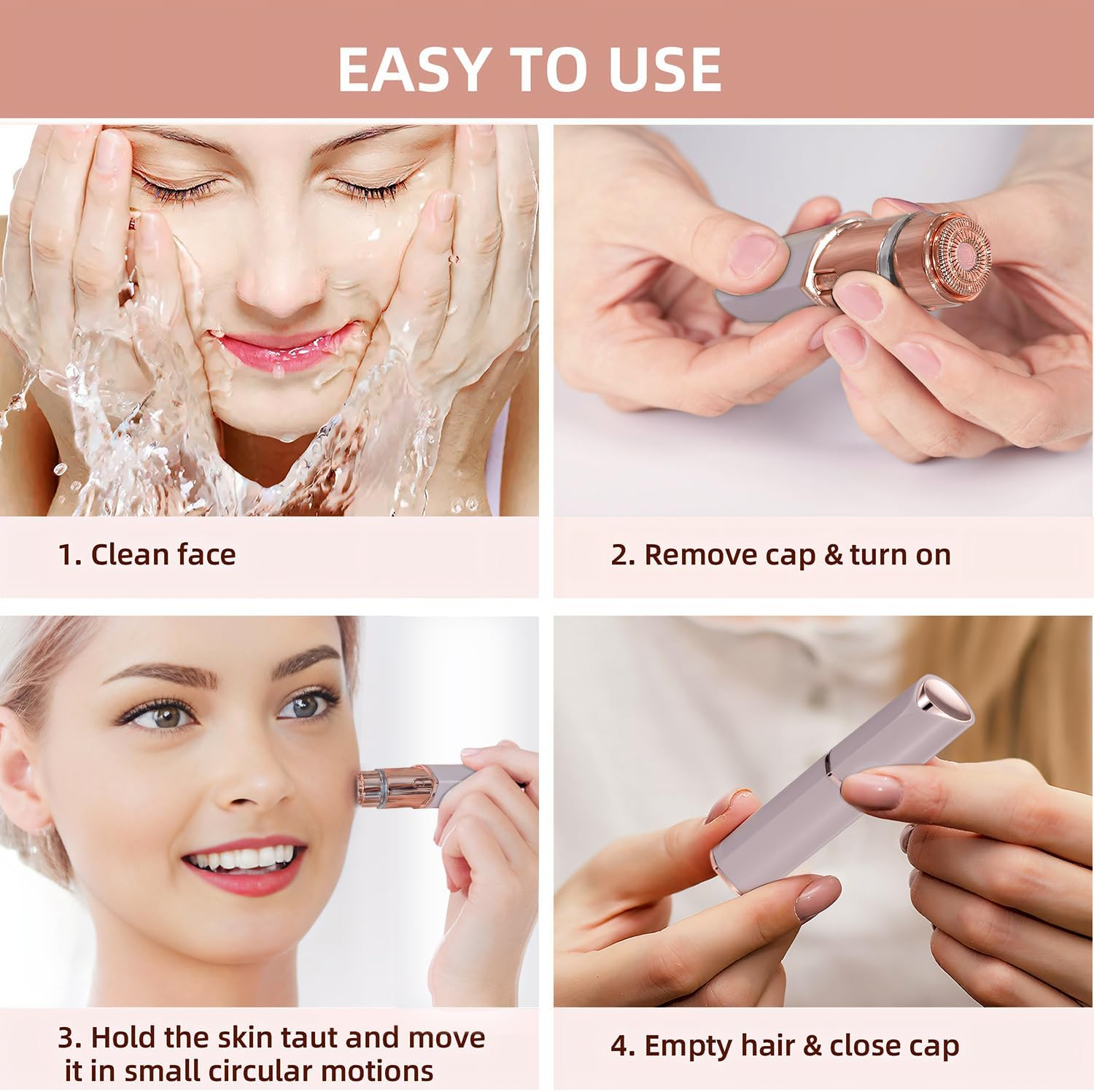 2 in 1 facial & eyebrow hair trimmer for Women,Portable Rechargeable Shaver 🪞