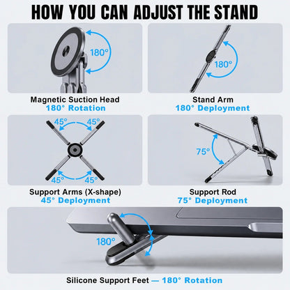 3-in-1 Magnetic Foldable Laptop Stand