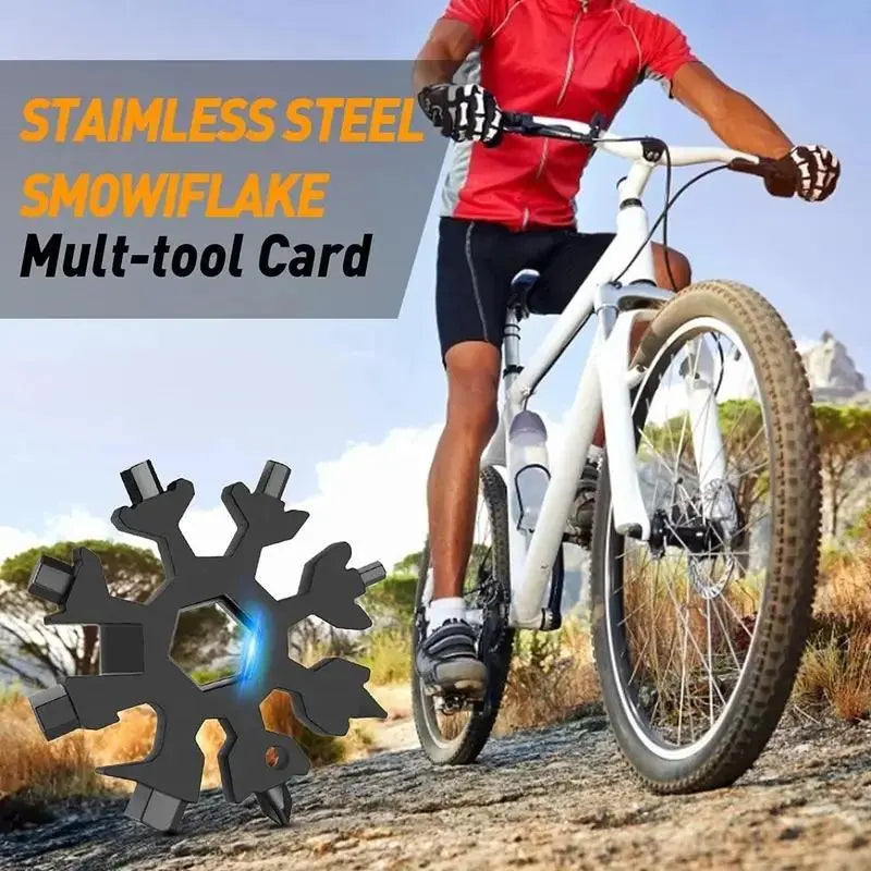 Viral 18-in-1 Snowflake Multi-tool Stainless Steel Portable Wrench All-in-One Screwdriver ❄️