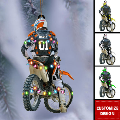 🏍️Personalized Motocross Dirt Bike Christmas Ornament - Gift for Motocross Racers